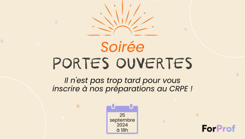 LIVE Portes Ouvertes - Il n'est pas trop tard pour vous inscrire à nos préparations au CRPE !